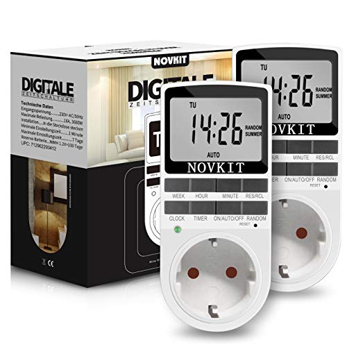 DEWENWILS Digitale Zeitschaltuhr Steckdose, 2 Packs Zeitschaltuhr Digital