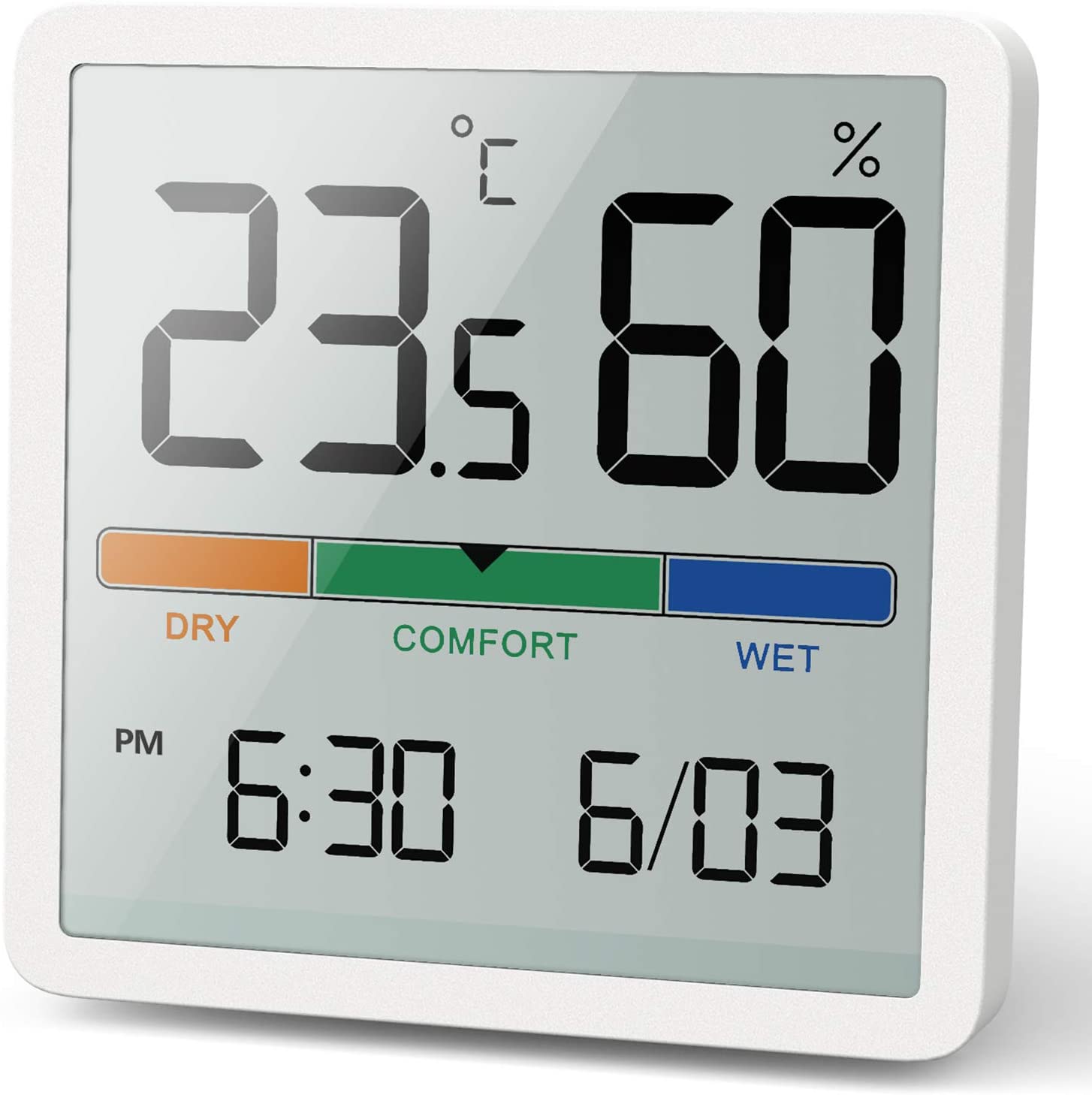 Innen- und Außenthermometer – digitales Hygrometer-Thermometer mit großem  LCD-Bildschirm – verbundenes Thermometer mit drahtlosem Außensensor – für