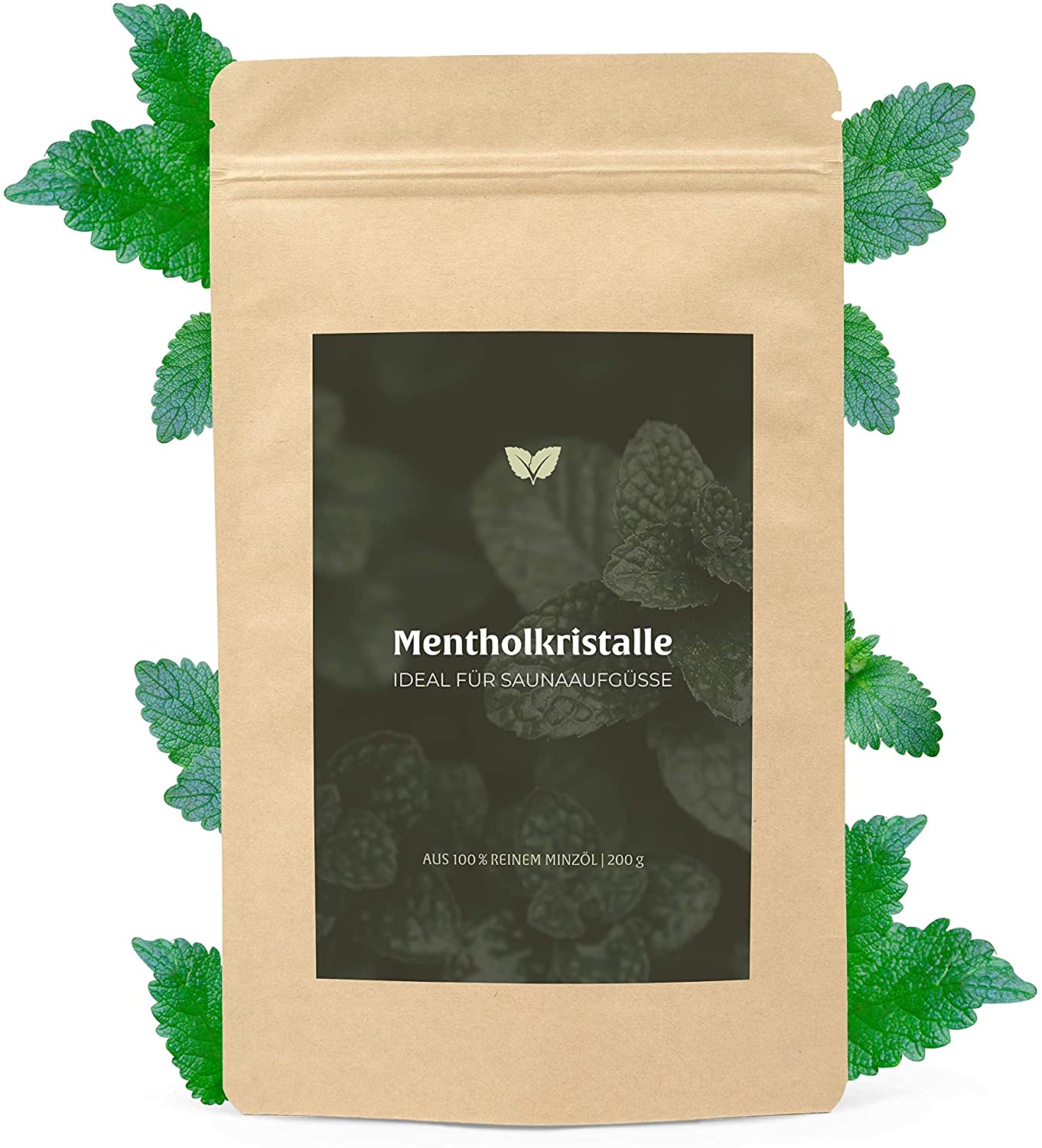 Well2wellness Mentholkristalle – 100g, 100% Reines Minzöl, Intensiver Sauna-Aufguss