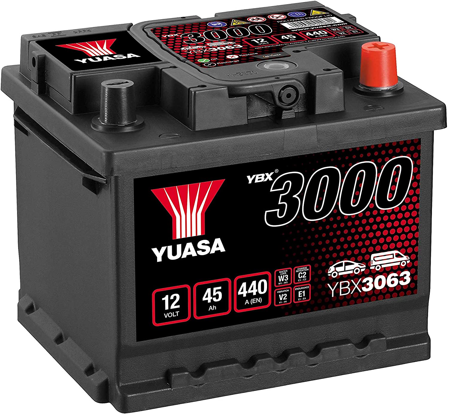 ASIA Autobatterie 12V 45Ah 330A/EN Varta B34 Starterbatterie Pluspol links  