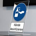 Stempel-Fabrik-Store Hinweis-Schild zur Händedesinfektion