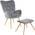 Albatros Ohrensessel mit Hocker York
