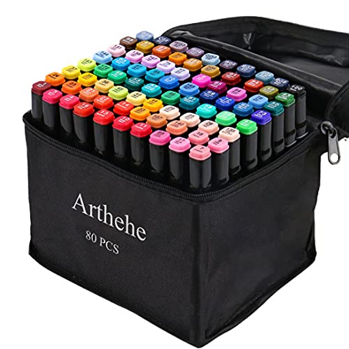 Deli Alkoholmarker Set – 60 Farben, Twin Tip Mit Feiner & Breiter Spitze | Ideal Für Manga, Lettering & Design