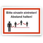 AufkleberDealer.de Einzeln-Eintreten-Hinweis