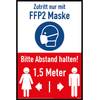 Aufklebo Maskenpflicht Schild FFP2