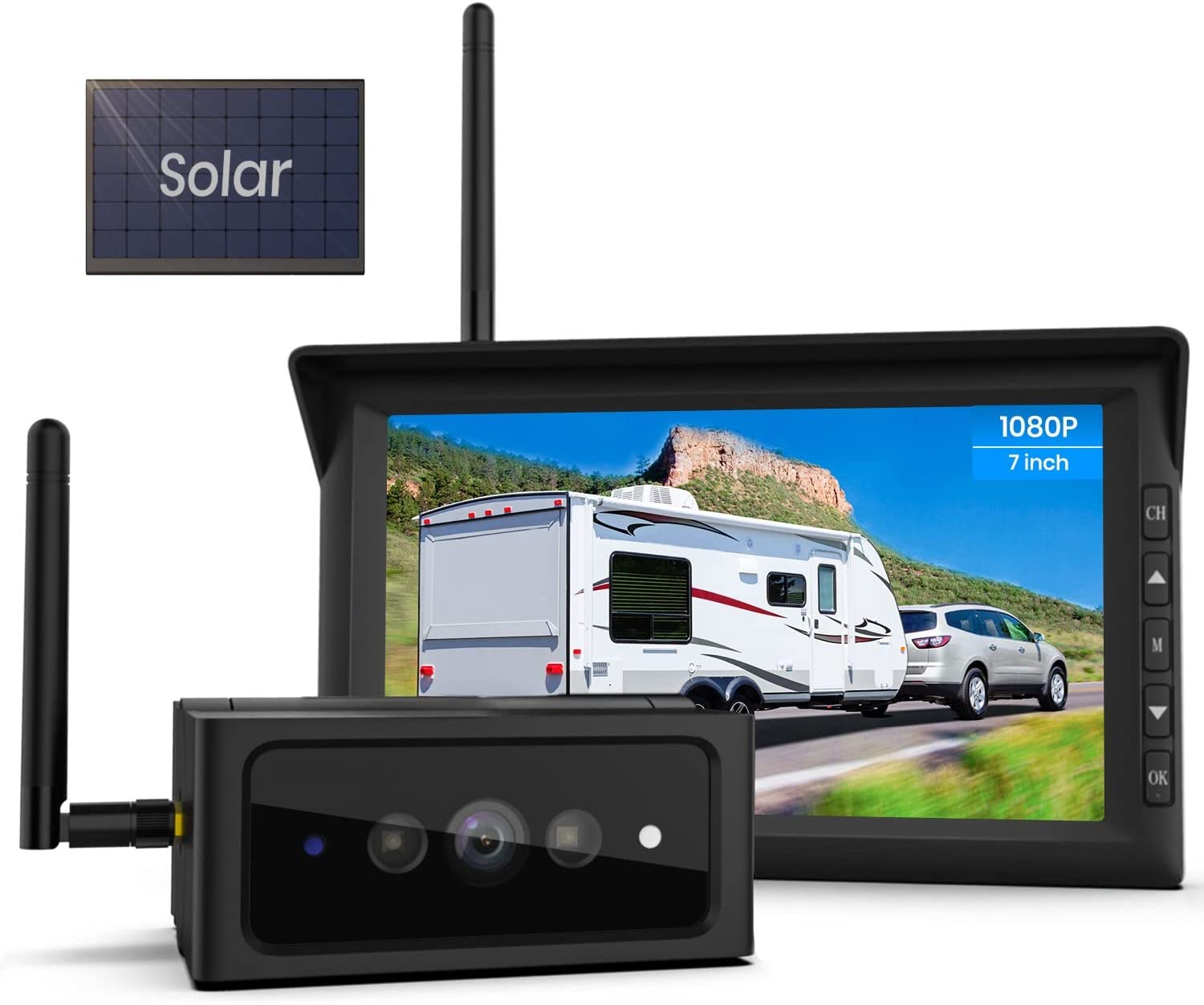 omniVID Solar6 Premium Solar 5 Zoll Rückfahrkamera-System mit