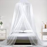 Produktbild von Jarolift Moskitonetz Bett 1250x250cm - Engmaschiges Mückennetz Für Einzel-/Doppelbetten - Weiß