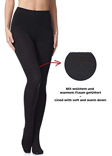 Thermo Strumpfhose Damen Winter – Gefütterte, Dicke Strumpfhose Mit Fleece-Innenschicht, Hoher Taille, Hoher Elastizität, In Schwarz