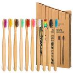 Tonyg-p 10 Stück Bambus Zahnbürsten für Erwachsene