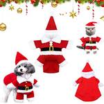 Dongszq Weihnachtskostüm mit Mütze für Hunde
