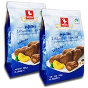 Weiss Vollmilch Lebkuchen Herzen gefüllt