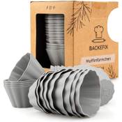 Backefix ilikon Muffinförmchen 24 Stück grau