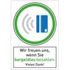 Stempel-Fabrik Hinweisschild bargeldlos bezahlen