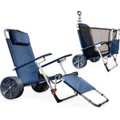Campair 2-in-1 Strandliege mit Rollen