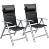 Casaria 2er Set Aluminium Gartenstuhl