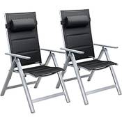 Casaria 2er Set Aluminium Gartenstuhl