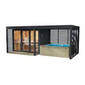 ‎Chillroi Saunahaus XL mit Anbaudach und Minipool