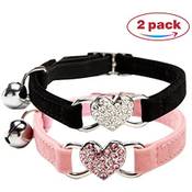 Chukchi verstellbares Katzen-Halsband mit Glocke und Herzanhänger