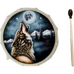 Ciffre - 30cm Grosse Schamanentrommel Wolf bemalt
