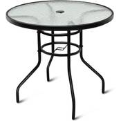 COSTWAY Gartentisch Metall rund