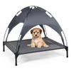 COSTWAY Hundebett mit Baldachin, Hundeliege Garten