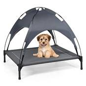 COSTWAY Hundebett mit Baldachin, Hundeliege Garten