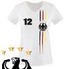 Comedy Shirts Damen Fußball V-Neck Shirt