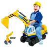 Dominiti eK Sitzbagger mit zwei Schaufeln in gelb + Helm