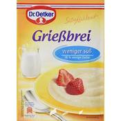 Dr. Oetker Grießbrei weniger süß Vergleich