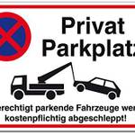 Privatparkplatz-Schild
