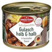 Dreistern Gulasch halb und halb Vergleich