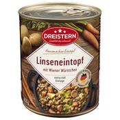DREISTERN Linseneintopf mit Wiener Würstchen
