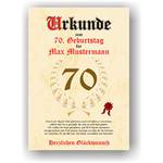 Druck-Geschenk Urkunde zum 70. Geburtstag