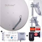 DUR-line 12 Teilnehmer Set - Qualitäts-Alu-Satelliten-Komplettanlage