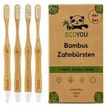Ecoyou Bambus Zahnbürsten 4er Set mittel