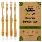 Ecoyou Bambus Zahnbürsten 4er Set mittel