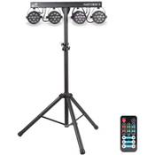 ETEC LED PARTYBAR 3 Scheinwerfer RGBW inkl. Stativ und Fernbedienung