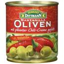 Feinkost Dittmann Grüne Oliven gefüllt mit pikanter Chili-Creme gefüllt