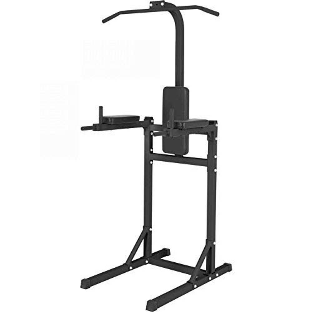 Station De Musculation Multifonction Barre De Traction Chaise Romaine Réglable Acier Noir