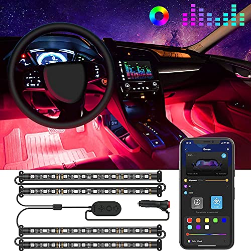 LED Innenraumbeleuchtung Auto KFZ Ambiente Fußraumbeleuchtung Lichtstreifen  RGB
