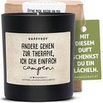Happysoy Duftkerze mit Camping-Spruch