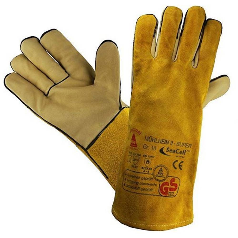 Hase Mühlheim II Guanti Da Saldatore Taglia 11 – Pelle Bovina Resistente Al Calore E Forature, Certificati TÜV GS