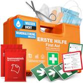 Erste-Hilfe-Koffer Gastro PRO M5 für Betriebe nach aktueller DIN/EN 13157 inkl. Augenspülung + Brandgel + detektierbare Pflaster + Hydrogelverbände & Aushang + Aufkleber