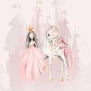‎Herz Stoffe Österreich French-Terry-Stoff Prinzessin und Einhorn