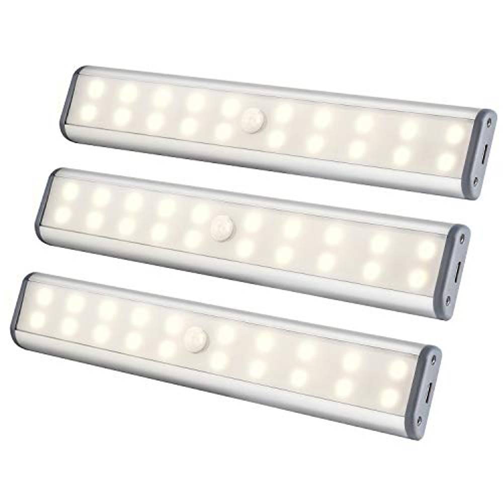 HIBOITEC Binnenverlichting met bewegingsmelder op batterijen, 32,5 cm, 2500 mAh, dimbaar, draadloos, voor trap, binnen, warmwit