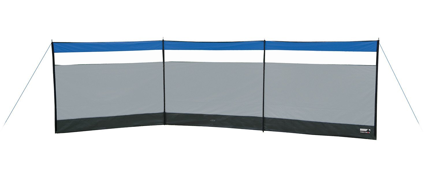Sehr langlebiger Strandwindschutz aus Dralon, Farbe Türkis-Weiß, Länge 5 Meter mit Holzstangen