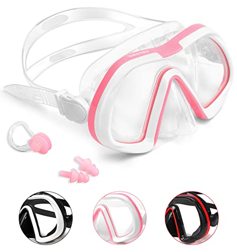 Cosmeria Taucherbrillen Set Kinder - 2 Stück Mit Nasenclip & Ohrstöpseln Anti-Nebel