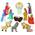 Holztiger Krippenfiguren und Tiere