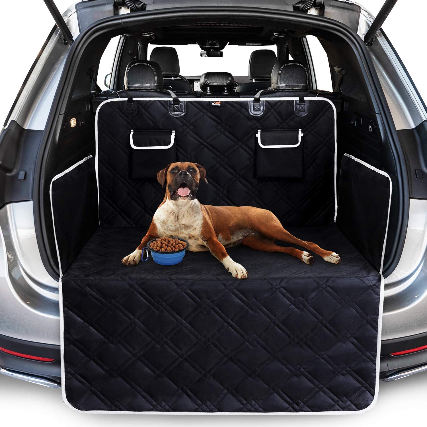 Toozey Kofferraumschutz Hund mit Seitenschutz - Universal Auto Kofferraum  Hundedecke - Wasserdicht, Reißfestigkeit & pflegeleicht - Robuste  Schutzmatte für Hunde - Grau : : Haustier
