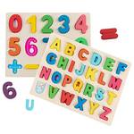 Jacootoys Wooden Alphabet und Number Puzzle